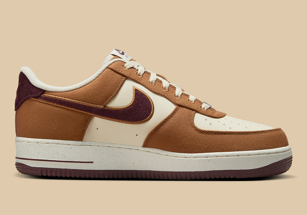 Nike Air Force 1 Low Light British Tan Burgundy Crush Fq8713 200 2