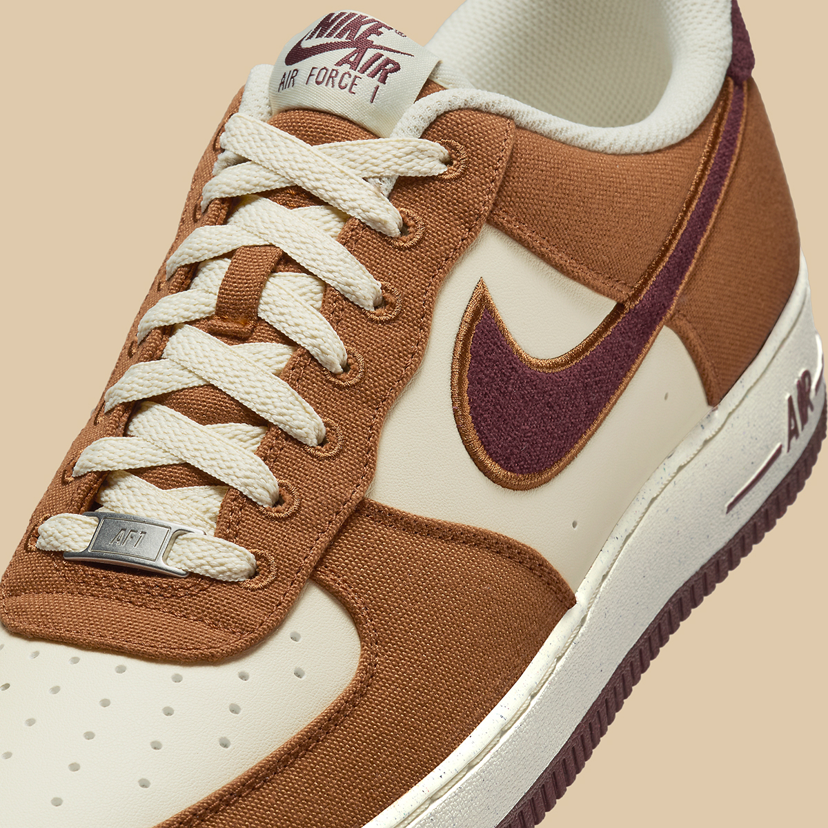 Nike Air Force 1 Low Light British Tan Burgundy Crush Fq8713 200 4