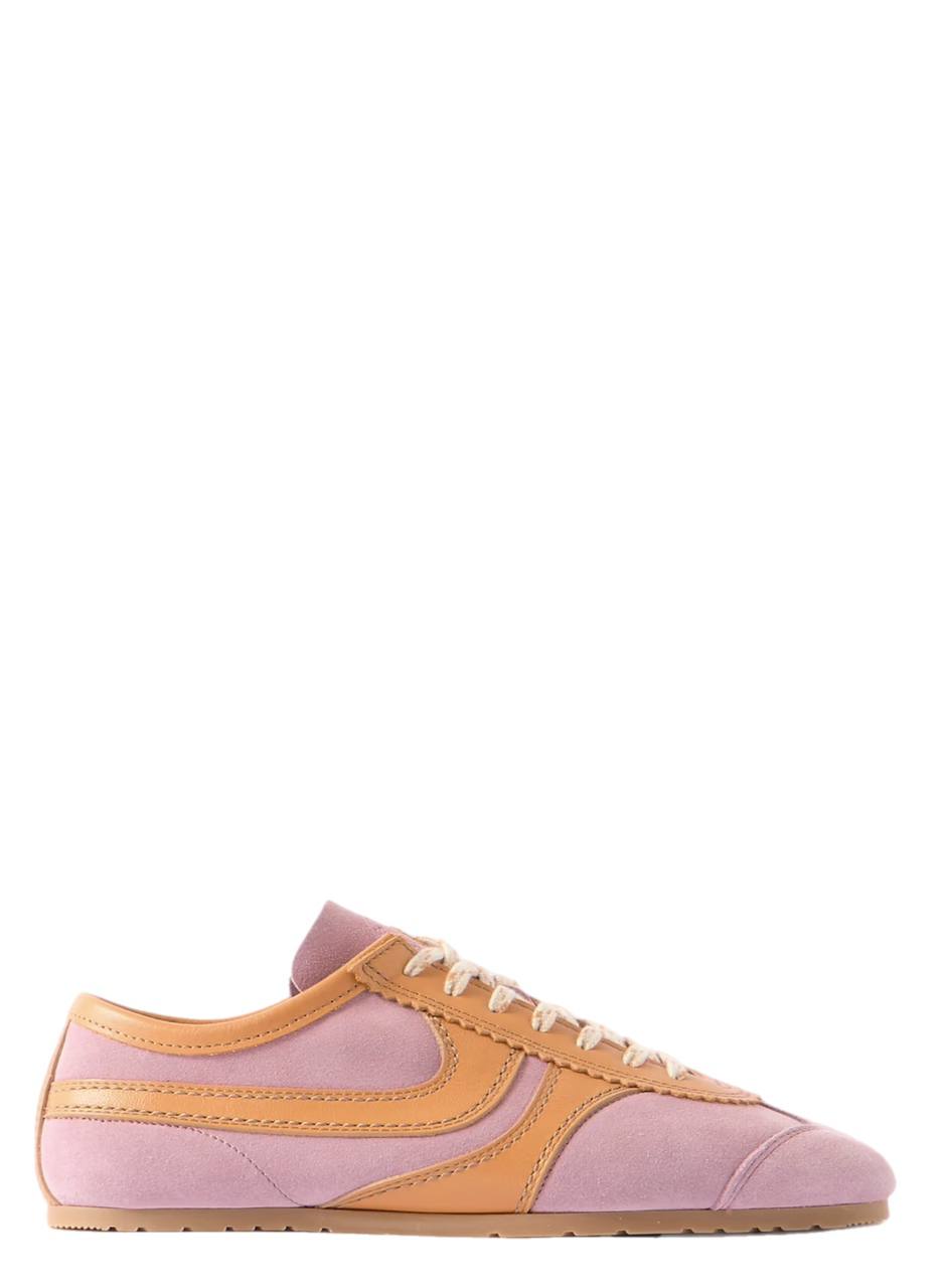 Dries Van Noten Leather-trimmed suede sneakers