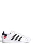 Adidas Originals Valentines Superstar trainers in white with heart print