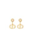 CD Navy Earrings Gold-Finish Metal