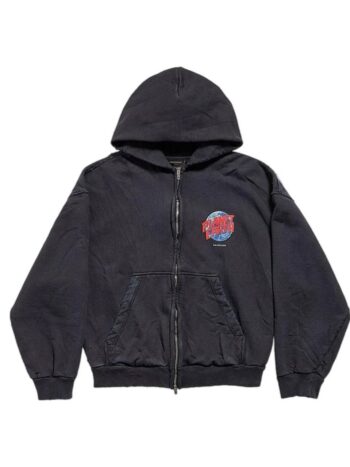 Balenciaga Planet Earth Zip-up Hoodie in Archetype-fleece