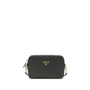 Prada Black Calf Leather Bos Taurus Shoulder Bag