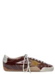 Golden Goose True-Star in burgundy naplak with suede star and silver nappa heel tab