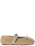 Miu Miu buckle-strap shearling ballerinas