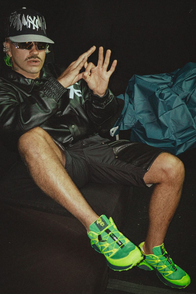 Feid Fires Up New Salomon XT-Pathway 2 Colorway release info drop fxxomor govball governor's ball set headlinine ferxxo whisper price L49120300 green FERXXO