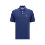 Brunello Cucinelli Blue Cotton Polo Shirt