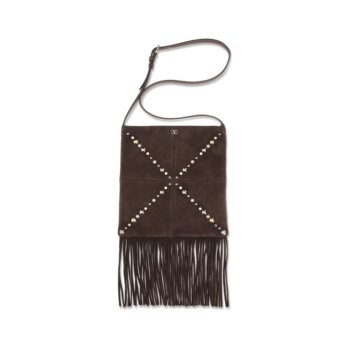 Valentino Garavani Brown Calf Leather Bos Taurus Shoulder Bag
