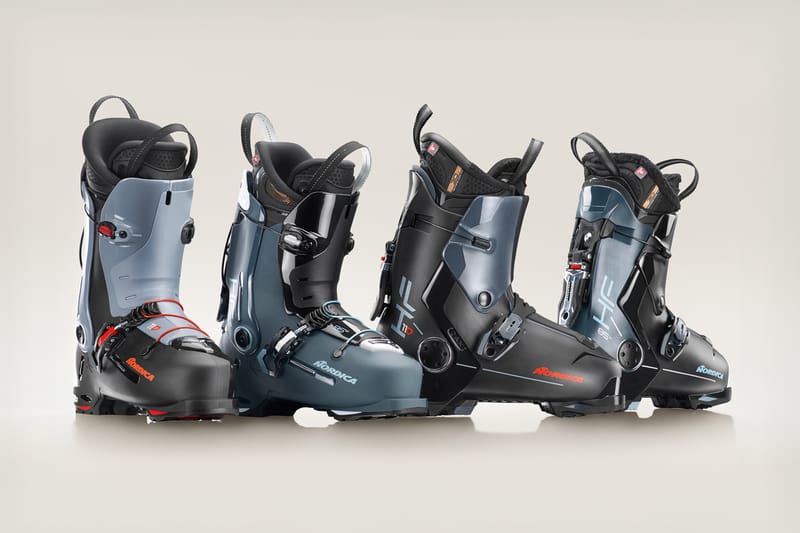 nordica hf boot ski skiwear single click rear entry system design technical double axis pivot cork liner primaloft footwear boots
