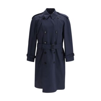 Burberry Blue Polyester Trench Coat