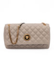 Versace Taupe Quilted Leather Shoulder Strap Bag
