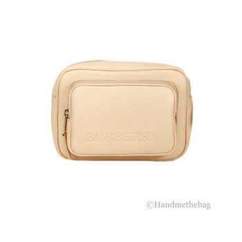 Burberry Small Branded Peach Pink Grainy Leather Camera Crossbody Bag