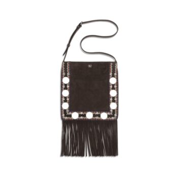 Valentino Garavani Brown Suede Leather Shoulder Bag