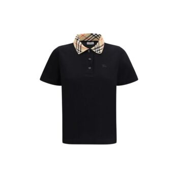 Burberry Black Cotton Polo Shirt