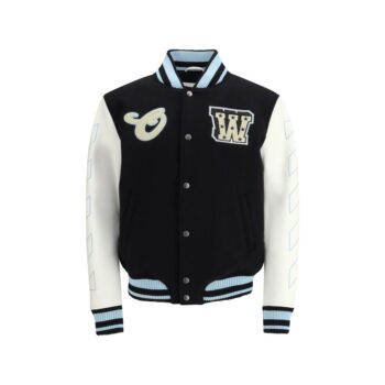 Off-White Black Wool Oves Aries Bomber