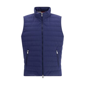 Brunello Cucinelli Blue Polyester Sleeveless Jacket