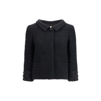 Valentino Black Wool Biker Jacket