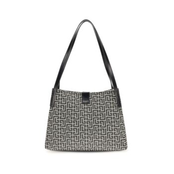 Balmain Black Cotton Shoulder Bag