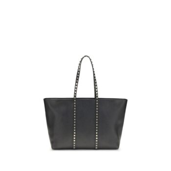 Valentino Garavani Black Calf Leather Bos Taurus Shoulder Bag