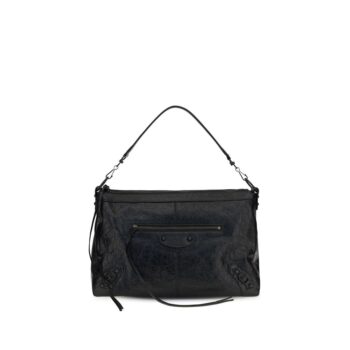 Balenciaga Black Lamb Ovis Aries Aries Shoulder Bag