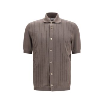 Brunello Cucinelli Brown Cotton Polo Shirt