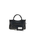 Balenciaga Black Lamb Ovis Aries Aries Shoulder Bag