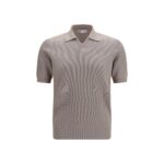 Brunello Cucinelli Gray Cotton Polo Shirt