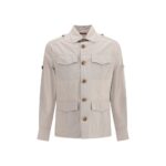 Brunello Cucinelli Beige Cotton Full-Length Jacket