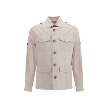 Brunello Cucinelli Beige Cotton Full-Length Jacket