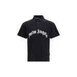 Palm Angels Black Cotton Polo Shirt