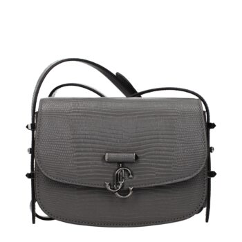 Jimmy Choo Gray Leather Shoulder Bag