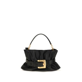 Balmain Black Calf Leather Bos Taurus Shoulder Bag