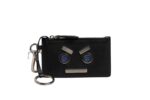 Fendi Vitello Liberty Studded Coin Pouch Key Case Ardesia