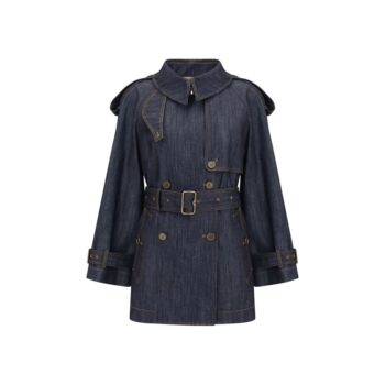 Burberry Blue Cotton Trench Coat