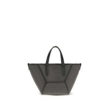 Brunello Cucinelli Black Calf Leather Bos Taurus Shoulder Bag