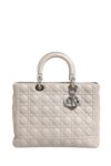 Christian Dior Lady Dior Large Grey Cannage Lambskin Bag