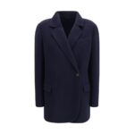 Brunello Cucinelli Blue Wool Oves Aries Full-Length Jacket