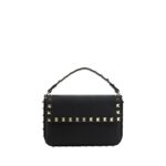 Valentino Garavani Black Calf Leather Bos Taurus Shoulder Bag