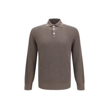 Brunello Cucinelli Brown Cotton Polo Shirt