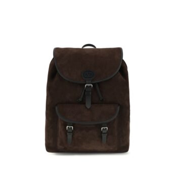 Valentino Garavani Brown Calf Leather Bos Taurus Backpack