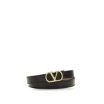 Valentino Garavani Black Calf Leather Bos Taurus Regular Belt