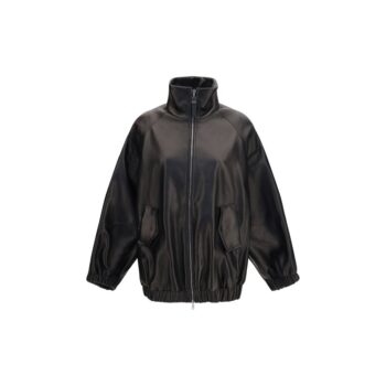 Brunello Cucinelli Black Lamb Ovis Aries Aries Leather Jacket