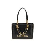 Balmain Black Calf Leather Bos Taurus Shoulder Bag