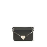 Valentino Garavani Black Calf Leather Bos Taurus Shoulder Bag