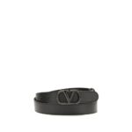Valentino Garavani Black Calf Leather Bos Taurus Regular Belt