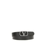 Valentino Garavani Black Calf Leather Bos Taurus Regular Belt