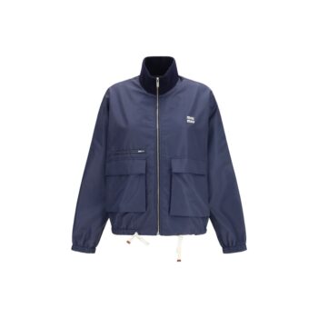 Miu Miu Blue Recycled Polyester Shell Jacket