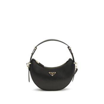 Prada Black Calf Leather Bos Taurus Shoulder Bag