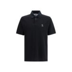 Brunello Cucinelli Black Cotton Polo Shirt