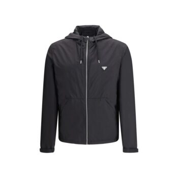 Prada Black Recycled Polyamide Shell Jacket